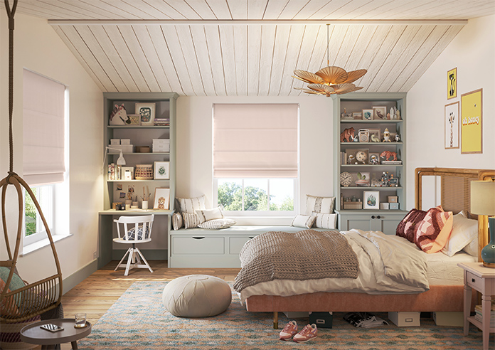 Saltaire, Rose Quartz - Twist&Fit Roman Blind - Image 8